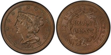 1854 1/2C Cohen 1 MS64BN
