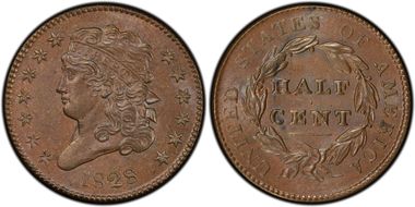 1828 1/2C C-1 MS62BN