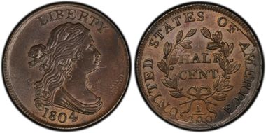 1804 1/2C C-6, Spiked Chin MS62BN