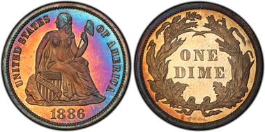 1886 10C PR66CAM
