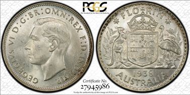 1938(m) Florin KM-40  Ag MS64+