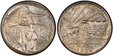 1934-D 50C Oregon MS67+