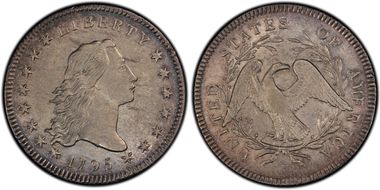 1795 $1 Flowing Hair, BB-11 AU58