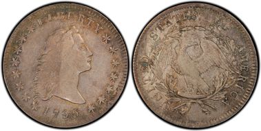 1795 $1 Flowing Hair, BB-25 XF45