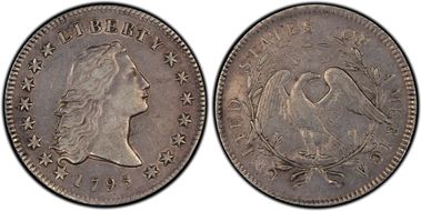 1795 $1 Flowing Hair, BB-24 XF45
