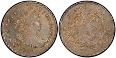 1795 $1 BB-52, Centered Bust AU58+