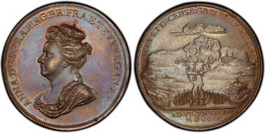 1702 Medal Betts-97 Bronze Expedition To Vigo Bay MS66BN