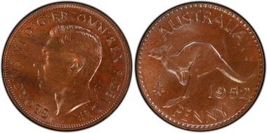 1952 A. (p) 1D London Reverse MS64+ BN