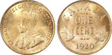 1920 1C Small Cent MS64RD
