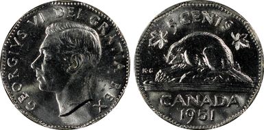 1951 5C Low Relief MS64