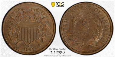 1871 2C AU58+ BN