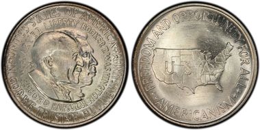 1953 50C Washington-Carver MS67