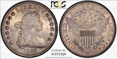 1803 $1 Small 3, BB-256 AU50