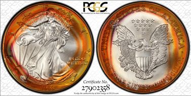 1998 $1 Silver Eagle MS68