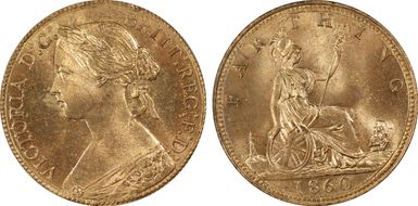 1860 1/4D S-3958 Beaded Border MS65RD