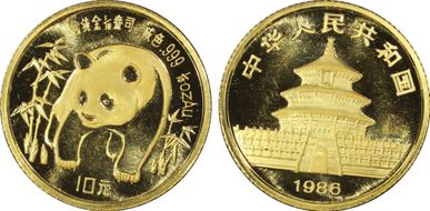 1986 10 Yn Panda Gold PAN-33A MS68