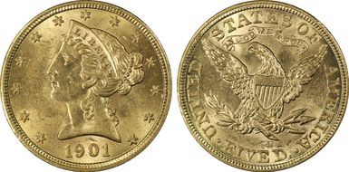 1901 $5 MS63