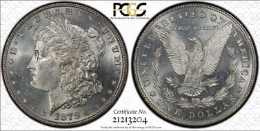 1878 7/8TF $1 VAM 31, Lines Thru Leg MS64