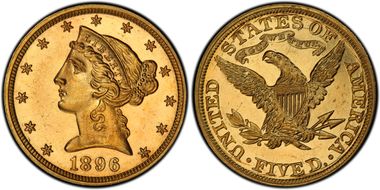 1896 $5 PR1