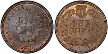 1876 1C MS65BN