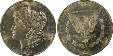 1883-S $1 AU58