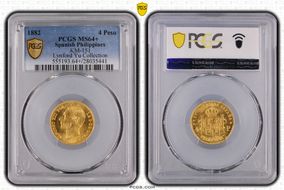 1882 4 Peso KM-151 MS64+