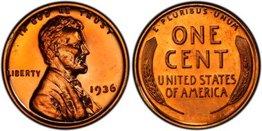 1936 1C Brilliant PR65RD