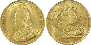 1887-S Sov S-3868A 1st Obverse Small Spread JEB AU58