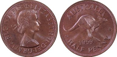 1959(m) 1/2D MS65BN