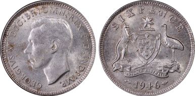 1946(m) 6D KM-38a  Ag MS64