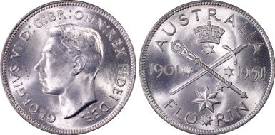 1951(m) Florin Jubilee  KM-47 MS65