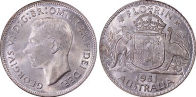 1951(m) Florin KM-48  Ag MS64