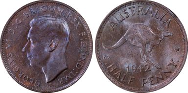 1942-I 1/2D Long Reverse Denticles MS62BN