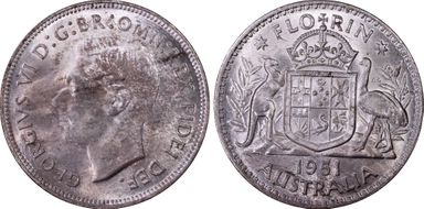 1951(m) Florin KM-48  Ag MS64