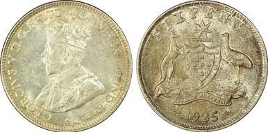 1925(m,sy) 6D KM-25  Ag MS63