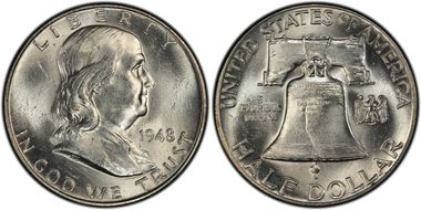 1948 50C Obv Die Clash FS-401 MS64FBL