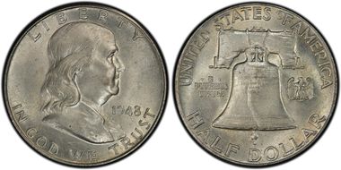 1948 50C Obv Die Clash FS-401 MS64FBL