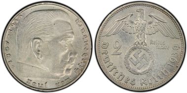 1939-D 2 Mk J-366 AU58