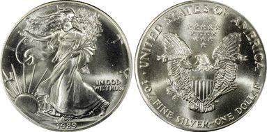 1989 $1 Silver Eagle MS69