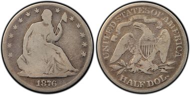 1876 50C Lg/Sm Date FS-301, WB-106 G6