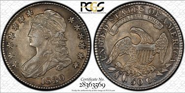 1830 50C Small 0 AU53
