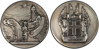 (1930) 10 Kr X-3 1000 Years Althing Ag Matte N1