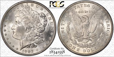 1902-O $1 VAM 43 Doubled Ear MS64