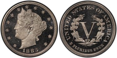 1883 5C No CENTS PR66DCAM