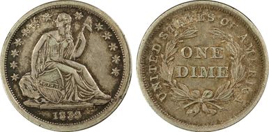 1839 10C No Drapery XF45