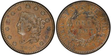 1820 1C N-11, Large Date AU58BN