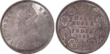 1883-C 1/2 Rup SW-6.188 MS64