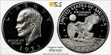 1973-S $1 Silver PR69DCAM