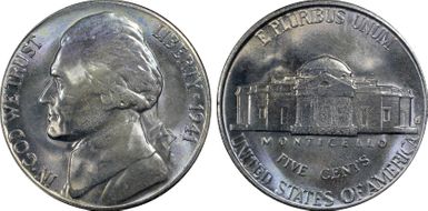 1941-S 5C Large S, FS-501 MS66+