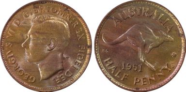 1951(p) 1/2D KM-42  w/ Dot MS64RB